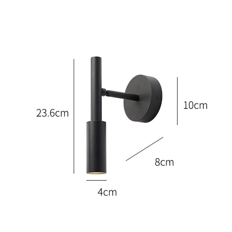 Modern Adjustable Rotaion Wall Light Minimalist Spotlight 7W LED Chandelier Reading Lights for Bedroom Hotel Night Book Lamp