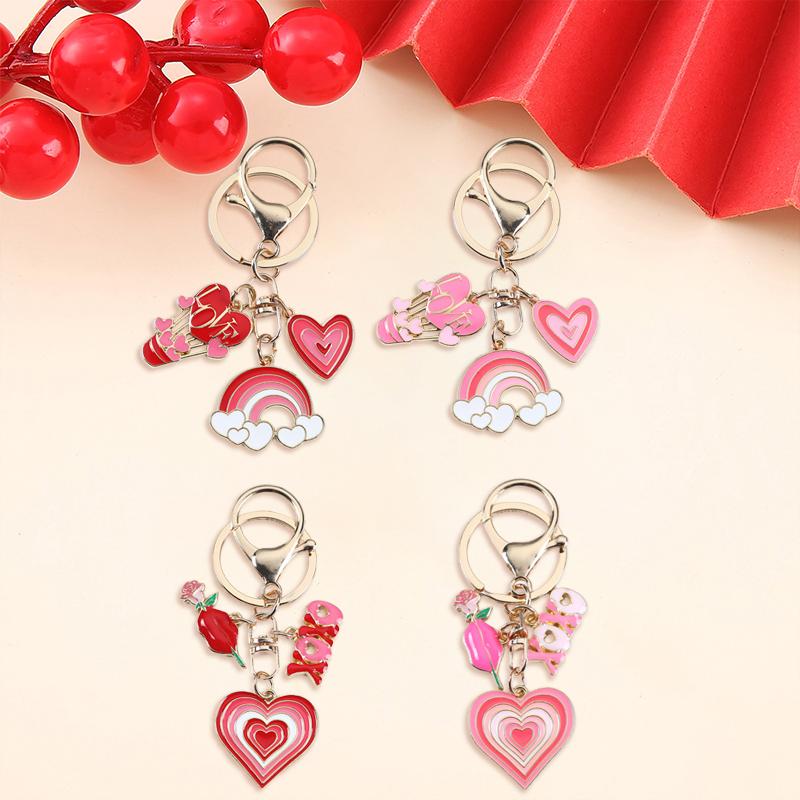 Женские и женские брелоки для ключей, держатели, украшения ко Дню святого Валентина, модные сумки в форме сердца, подвески, подарочные аксессуары