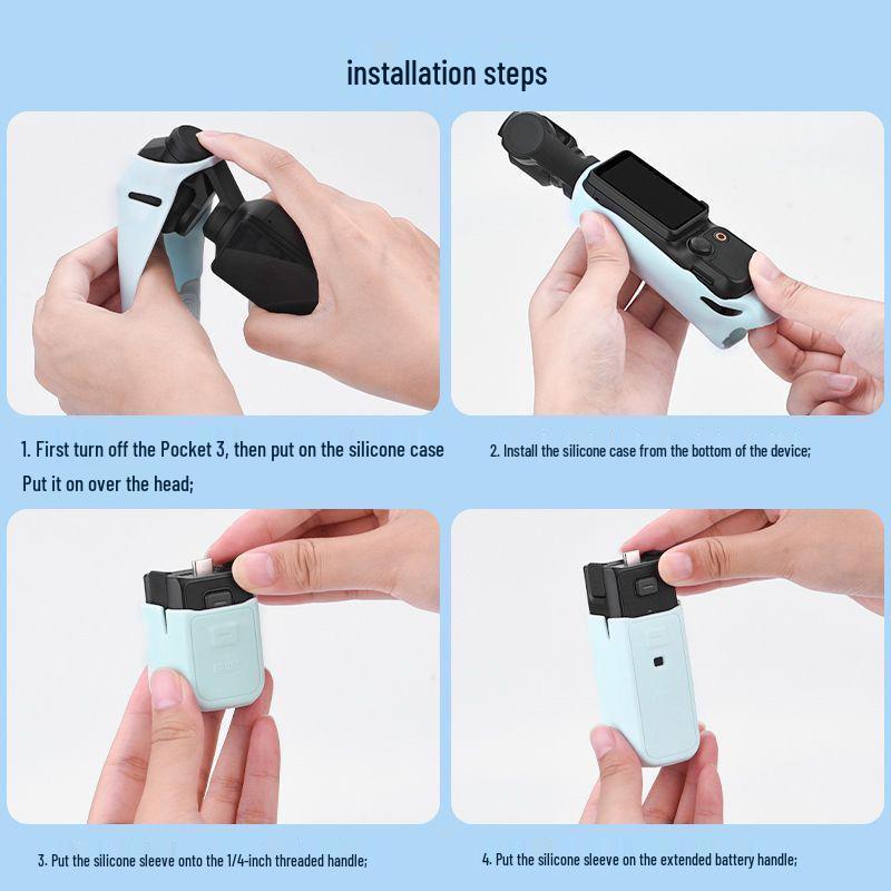 Мягкий силиконовый защитный чехол для DJI OSMO Pocket3 - Пылезащитная крышка для объектива и подвеса