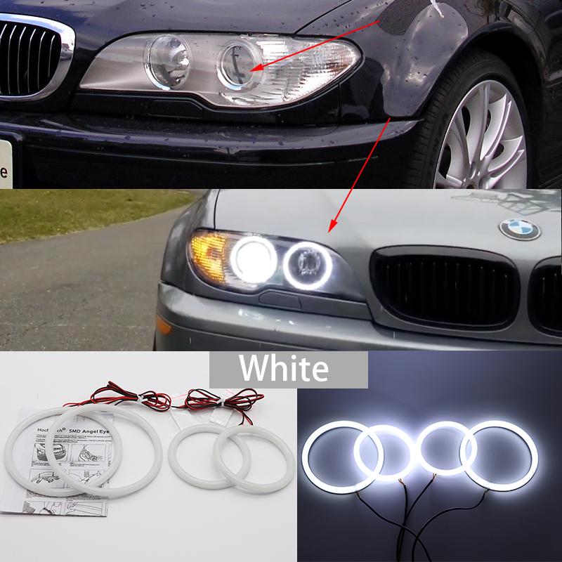 For BMW 3 Series E46 316i 318i 320d 320i 323i 328i 330i 325xi 330d 1998-05 Switchback Cotton Light LED Angel Eye Dual Color
