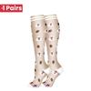 1 Pair Cute Cat Compression Socks Knee High 20-30 Mmhg Fit Medical Edema Diabetes Varicose Veins Running Sports Socks