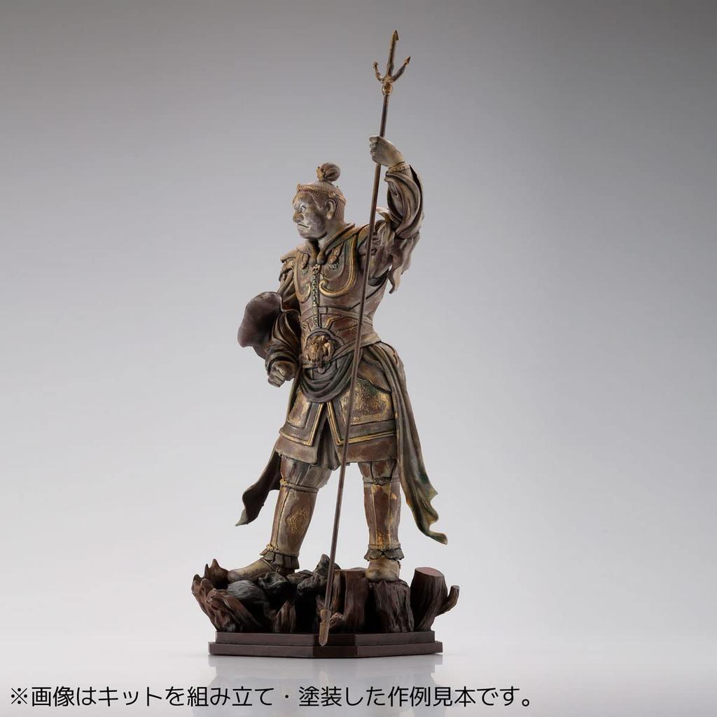 Kaiyodo ART PLA Four Heavenly Kings Statue: Jikokuten (Dhritarashtra) - Approx. 160mm Tall - Non-Scale - Unpainted, Unassembled Plastic Model Kit - Sm