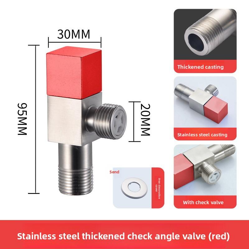 Угловой тройник из нержавеющей стали 304, для туалета, водонагревателя, удлиненный, с высоким расходом, 1/2 дюйма, запорный