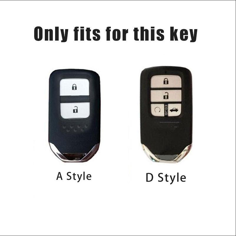 AAFV1 Silver TPU Car Remote Key Case Cover Holder Shell Fob For Honda Civic CR-V HR-V VEZEL JAZZ Accord Jade Crider Odyssey 2015-2018