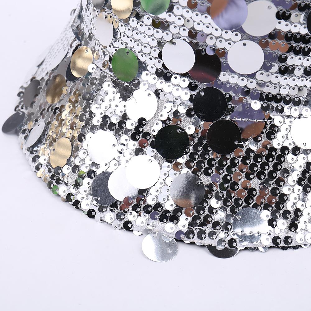 Fashion explosion temperament sequin decorative versatile small brim basin hat personalized niche stage performance bucket hat
