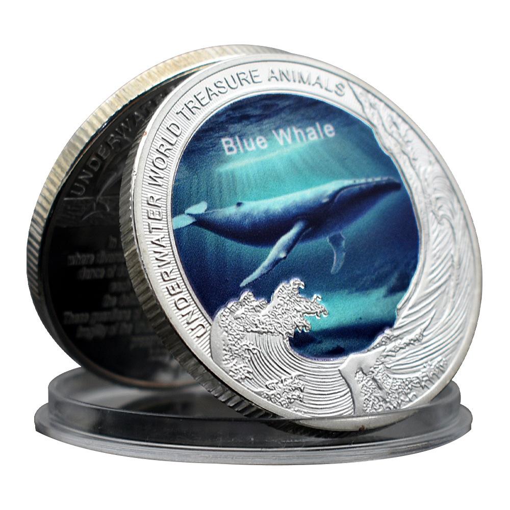 Rare marine animals protection environment children's birthday gift, animal metal commemorative badge graduation gift