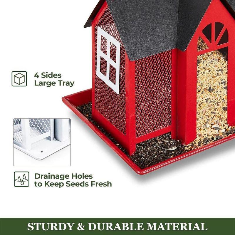 Подвесная кормушка для птиц для улицы Металлическая сетка Большая вместимость Птичий домик Кормушка для белок Погодоустойчивая Прочная Дикая Уличная декорация