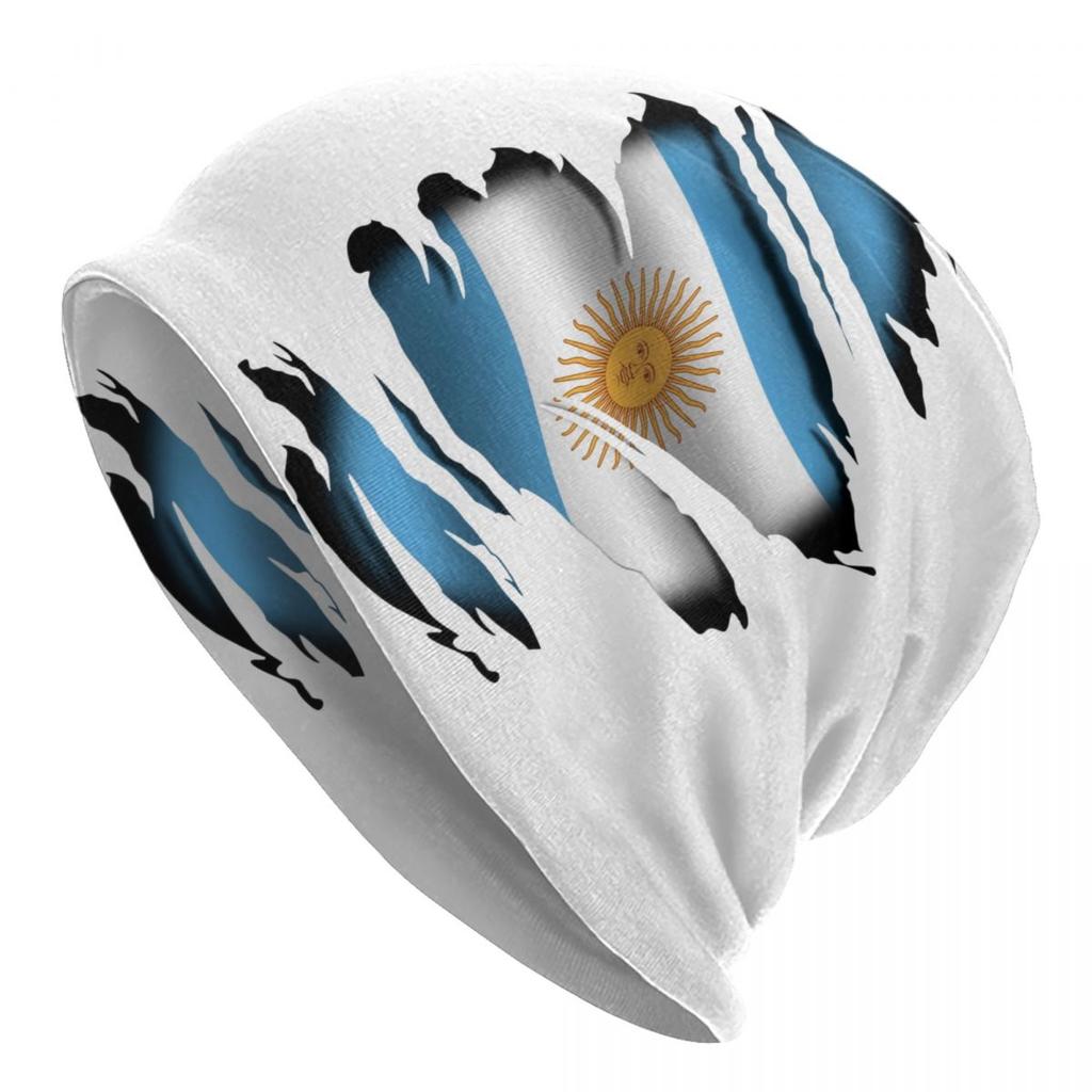 Аргентинский рваный флаг, тату-черепа, шапки, уличная одежда, зимняя теплая вязаная шапка, унисекс, для взрослых, аргентинские гордые шапки с капюшоном