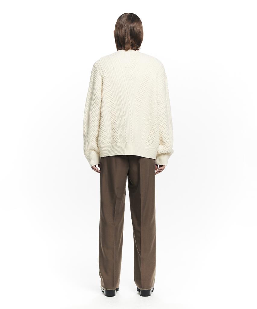 MAISON MINED Брюки с двумя защипами широкие Saint Коричневые