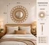 Eco Decx Rattan Flower Wall Mirror, Handwoven Boho Decorative Hanging Mirror for Bedroom & Living Room Decor, 60  x  2  x  55 cm