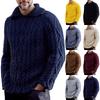 Men's Fashion Knitting Pullover Long Sleeves Loose Flip Collar Sweater