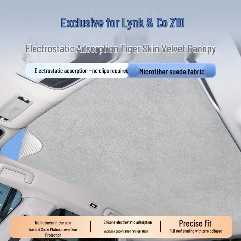 Lynk & Co Z10/Z20 Sunroof Sunshade: Suede Flocking, Electrostatic Adsorption, Sun Protection, Heat Insulation