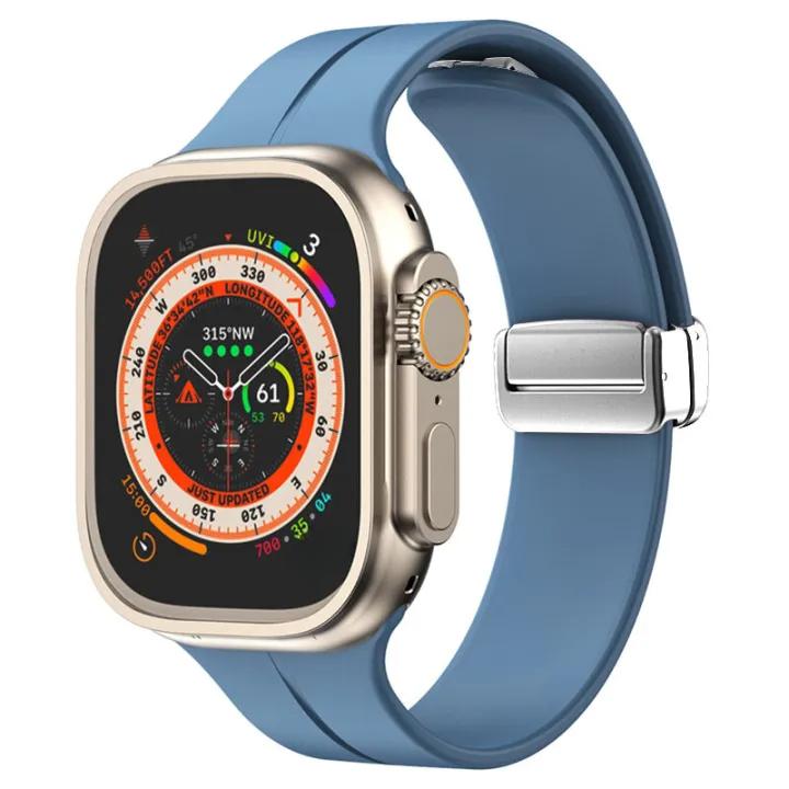Магнитный ремешок для Apple Watch ultra band 49 мм 45 мм Силиконовый браслет iWatch Series 7 8 se 6 5 3 44 мм 45 мм 40 мм 41 мм 42 мм 38 мм