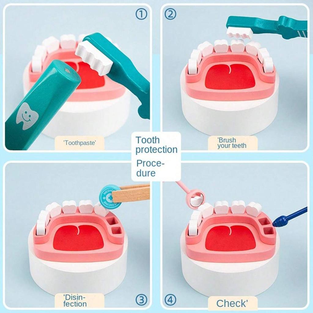 Melissa & Doug Super Smile Dentist Kit With Pretend Play Set of Teeth And Dental Accessories (25 Toy Pieces) - Pretend Dentist Play Set, Dentist Toy,