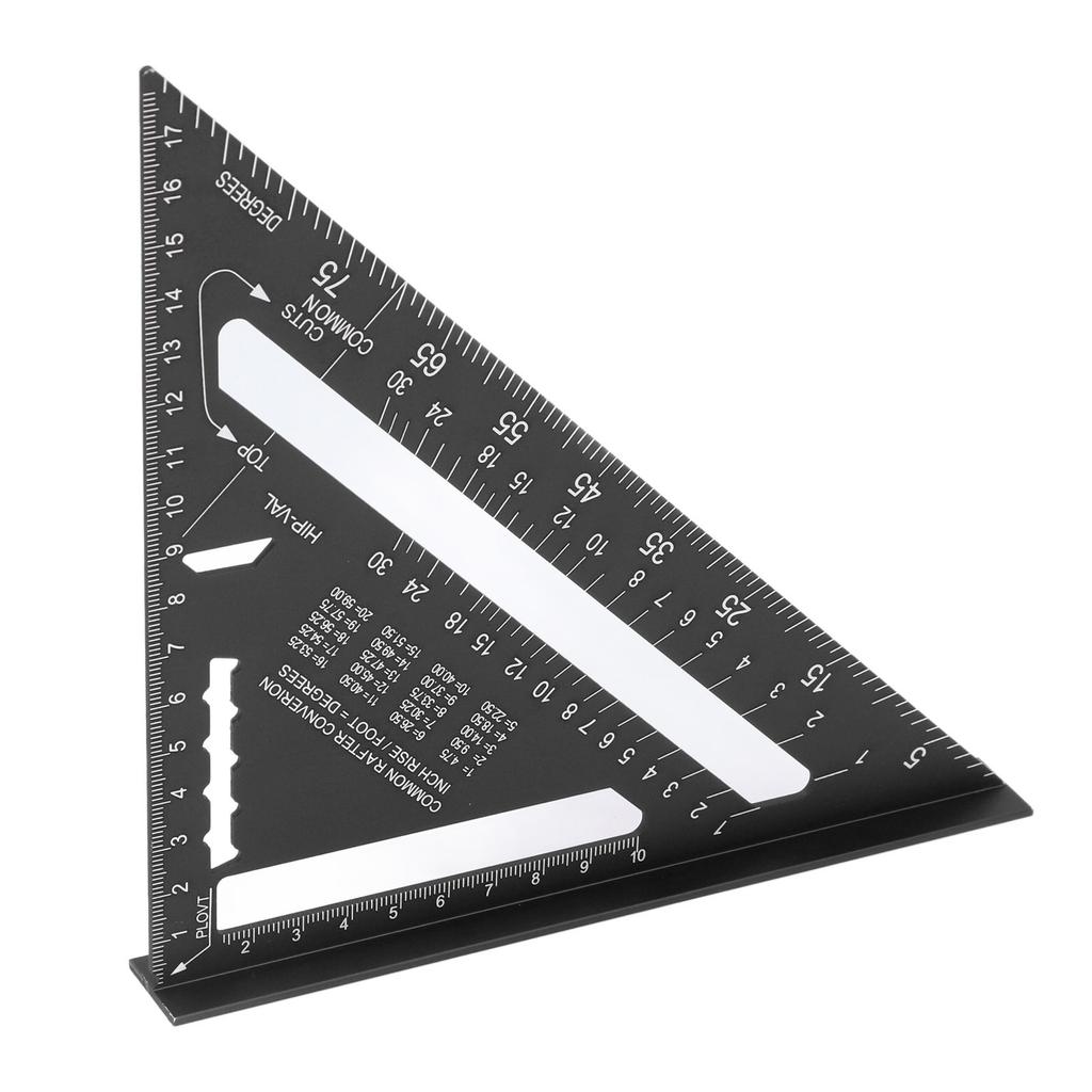 7-дюймовый стропильный угольник из алюминиевого сплава, двойная шкала, 45 90 градусов, треугольная линейка, угломер, плотницкий