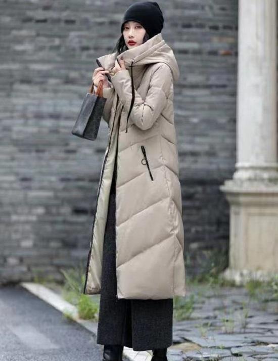 Высокое качество, модный женский длинный тонкий пуховик с капюшоном, толстое пальто, пуховик, хлопковая подкладка