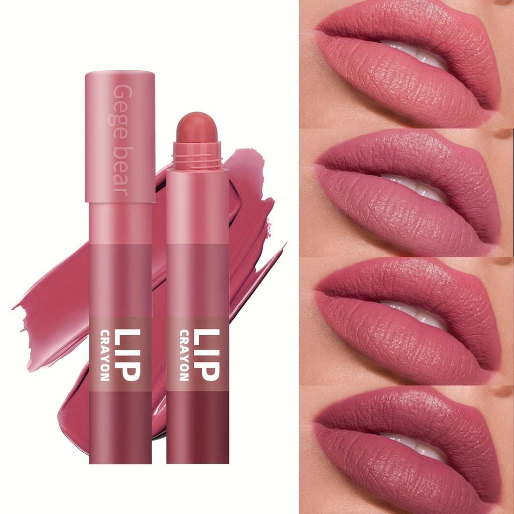 4 Colors Lip Crayons Lipstick Four Shades Splicing Lipstick Matte Waterproof Lipstick Long Lasting Highly Pigmented Lip Stain Perfect for Daily Makeup
