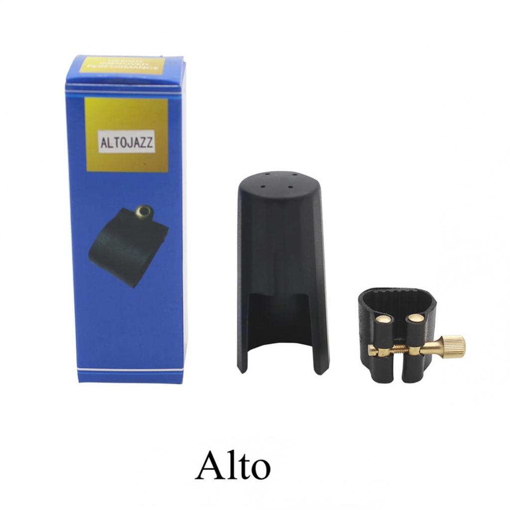 Universal Professional Black Plastic Saxophone Mouthpiece Cap PU Leather Ligature Clip for Alto Tenor Soprano Saxophone Prevent Chipping And Breaking
