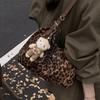 Корейская сумка из ткани с леопардовым принтом в стиле кэжуал, женская сумка 2025, новая модная легкая сумка через плечо, трендовая сумка-мессенджер
