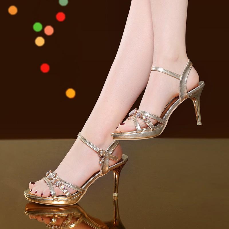 Сексуальные летние босоножки женские золотые босоножки на платформе с открытым носком туфли на платформе с каблуком женские летние туфли sandalia feminina559