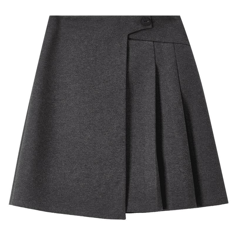 Shangdubila Women's Winter High-Waist Pleated A-Line Skirt