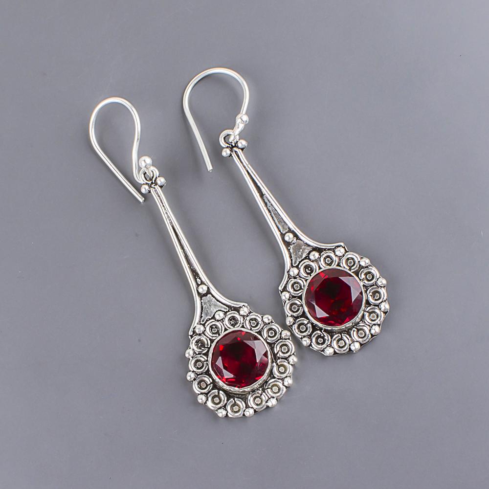 Pink Rubellite Earrings, Handmade Gemstone 925 Solid Sterling Silver Earrings Antique Jewelry, For Engagement Gift