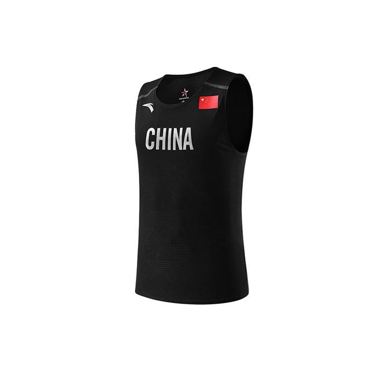 Anta National Flag Series Star Mark Sports Knit Vest Men Tops Black 152130125-2