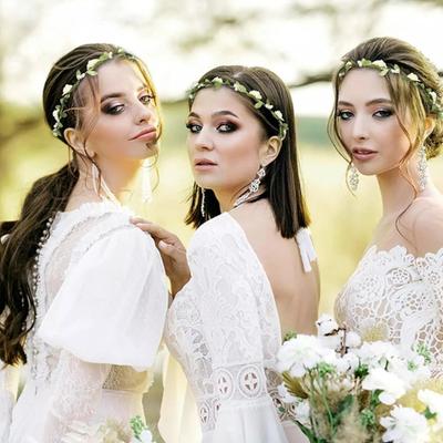 Корона из роз разных цветов для женщин, цветочный богемный головной убор, повязка на голову в виде венка фей