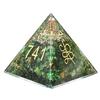 Certified Green Aventurine Pyramid with Zibu Symbols Crystal, Home Lucky Stone , with Stone for Money and Wealth Manifestation