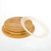 Wood Grain Clear Wooden Reusable Sealing Ring Cup Lid Tea Set Accessories Storage Tank Bamboo Cover