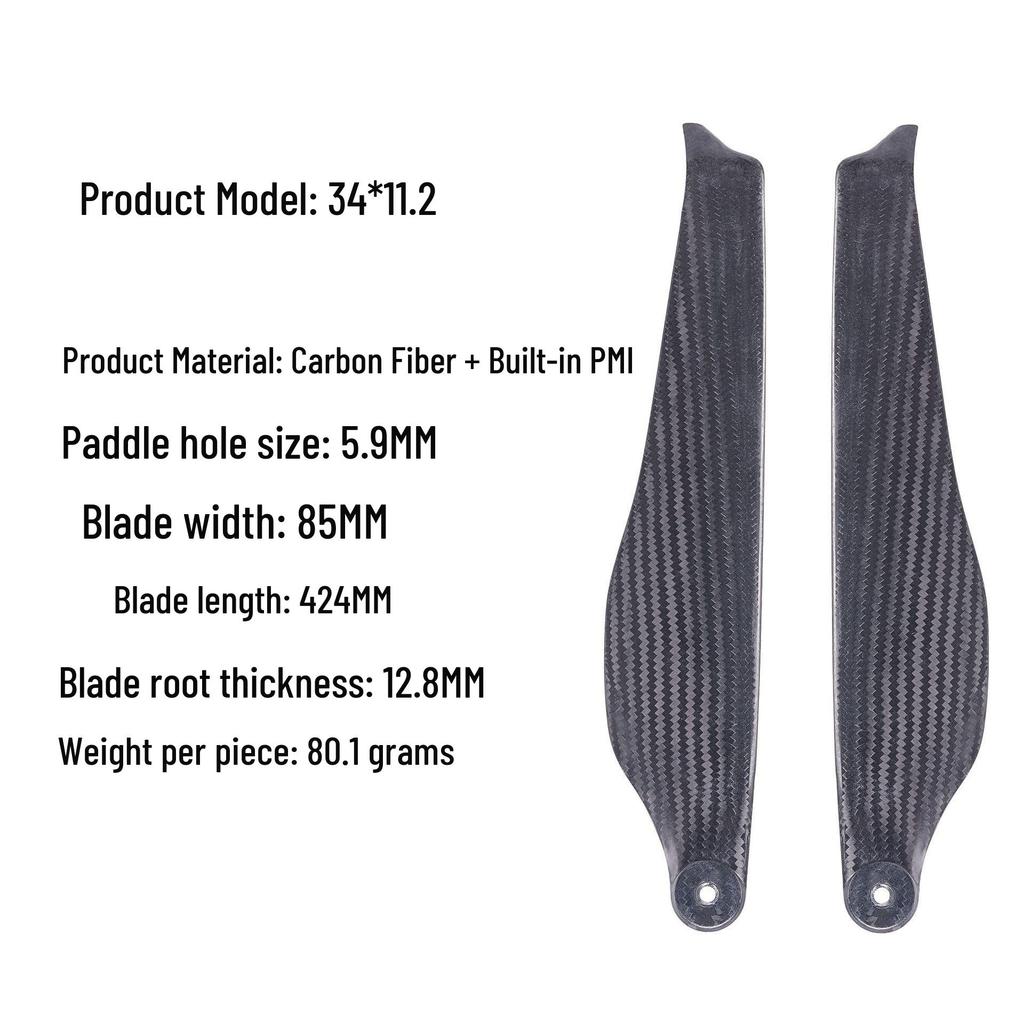 34-Inch Carbon Fiber Folding Propeller Blades for Drone Repair