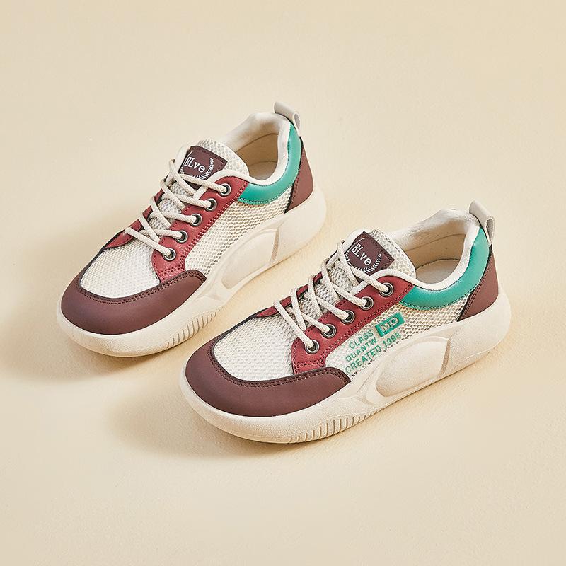 Летняя белая обувь Новый стиль женских кроссовок на платформе из сетки, дышащие, повседневные