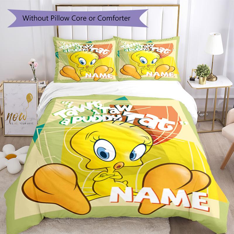 Warnermedia (4) Customize your name Bedding Set Breathable Duvet Cover with Pillowcases Home Decoration Birthday Gift