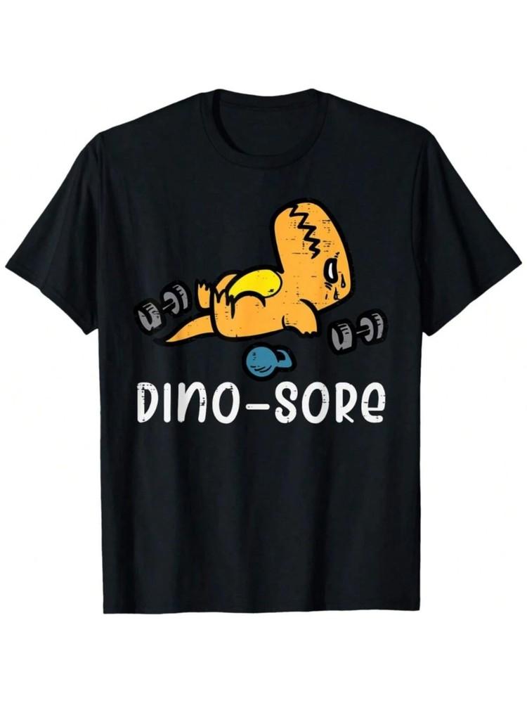 Men039;s 034;Dino-Sore034; Funny Gym T-ShirtSoft Cotton Breathable Short Sleeve Unisex T-Shirt