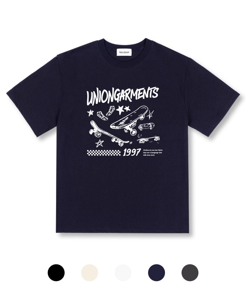 UNION GARMENTS Футболка оверсайз с коротким рукавом Board Time 5 цветов