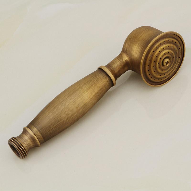 Shower Heads Gold Solid Brass Bathroom Hand Held Shower Sprayer Head For Bath Saving Water Round Rainfall Shower Faucet HJ-0516K