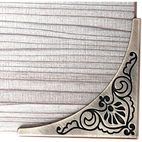 Metal Corner Protector, 4 Pcs Antique Edge Safety Guard Cabinet Furniture Corner Bumpers,Table Corner Protectors,Cover Damaged Corners on Coffee