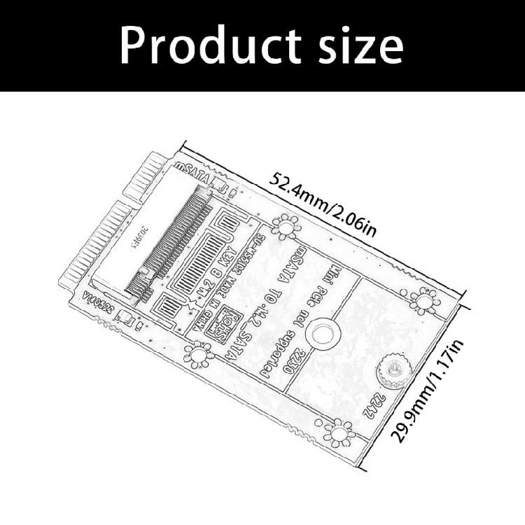 Efficient MSATA To M.2 B Key Drive Adapter Card Enhances Heat Dissipation For 2230 2242 Drive Installation Without Driver