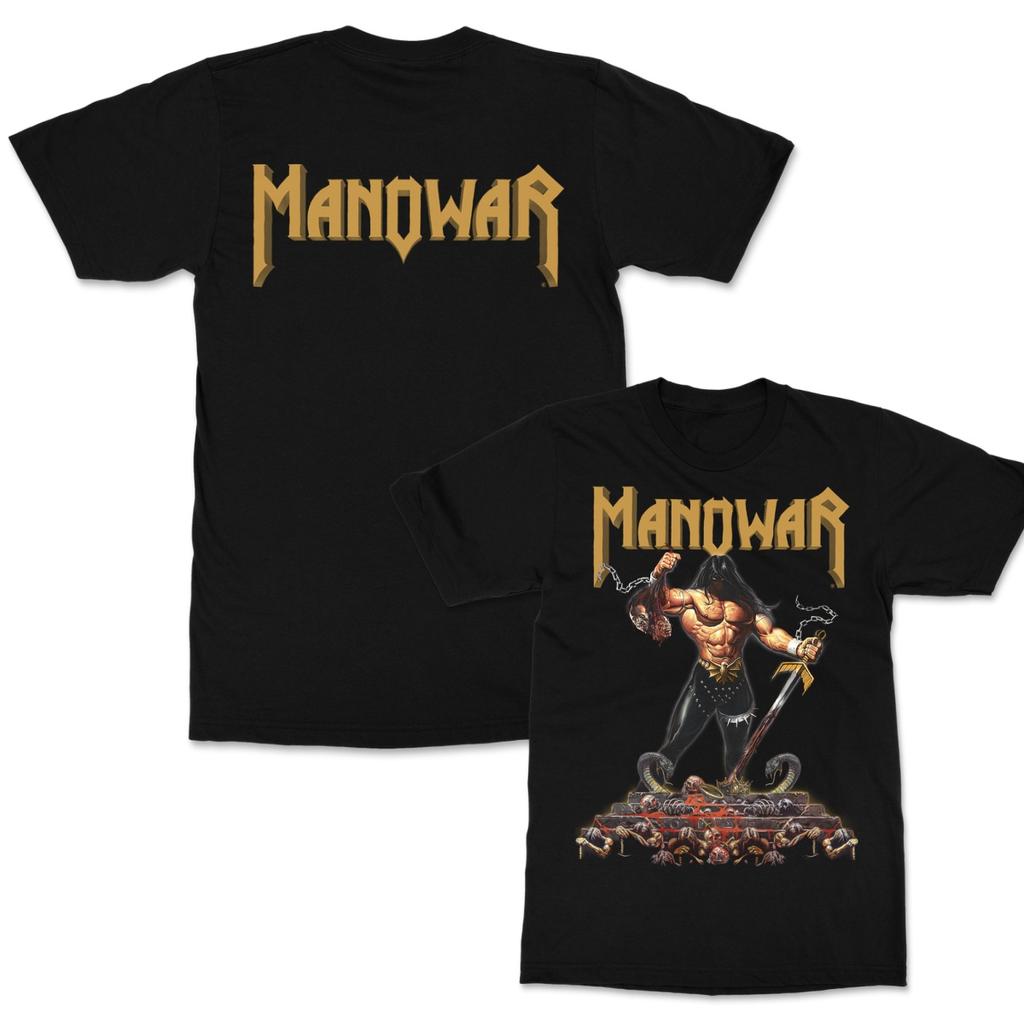 2026 Hot Sale Retro Manowar Graphic Cotton T-shirt Unisex Summer Short Sleeve Fashion Brand Tee Men Women Luxury Casual Vintage Tees Loose Top