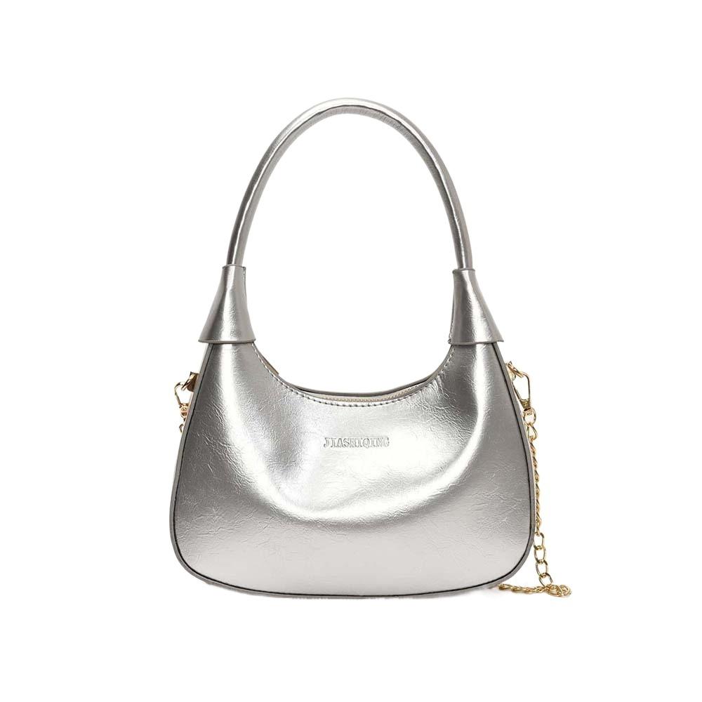 Large Capacity French Underarm Bag Solid Color Texture Handbag Classic PU Hobo Bag  Party