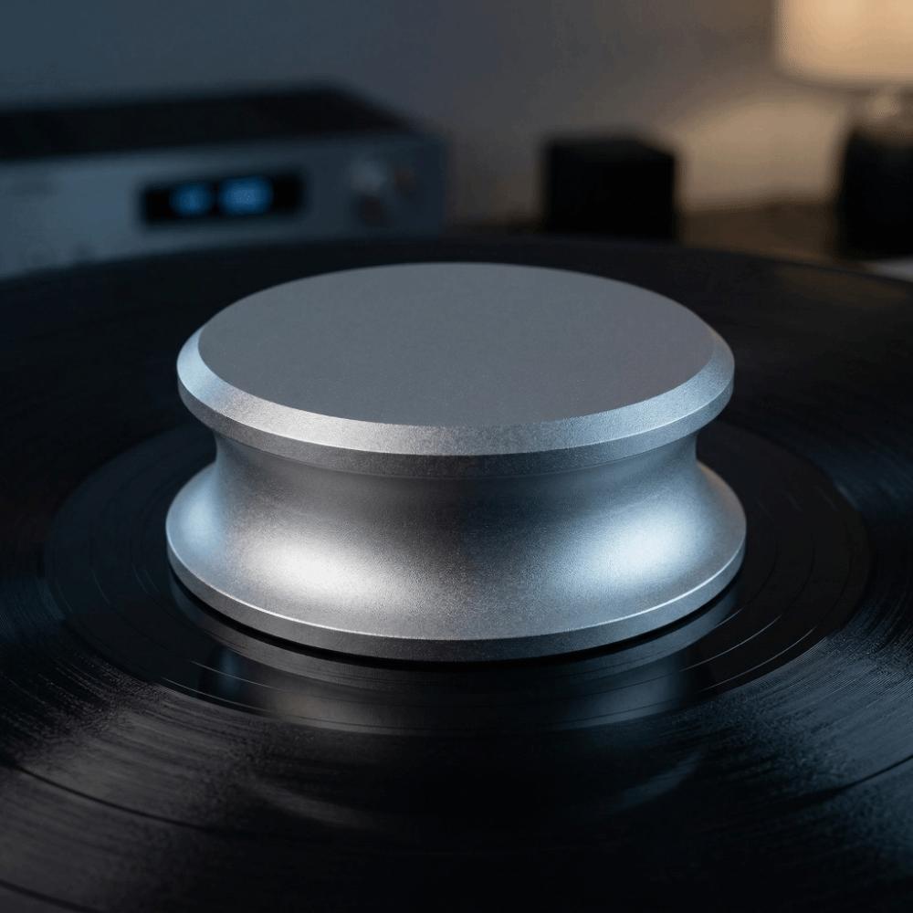 Aluminum Turntable Clamp Silicone Base Record Weight Stabilizer Turntable