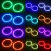 DC12V 10W 2 * 80MM RGB Multi-colored LED Angel Eyes Halo Ring SMD5050 with Remote Control Brightness