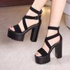 Summer Shoes Women White Open Toe Button Belt Thick Heel Wedges Platform Shoes Fashionable Casual Sandals Female