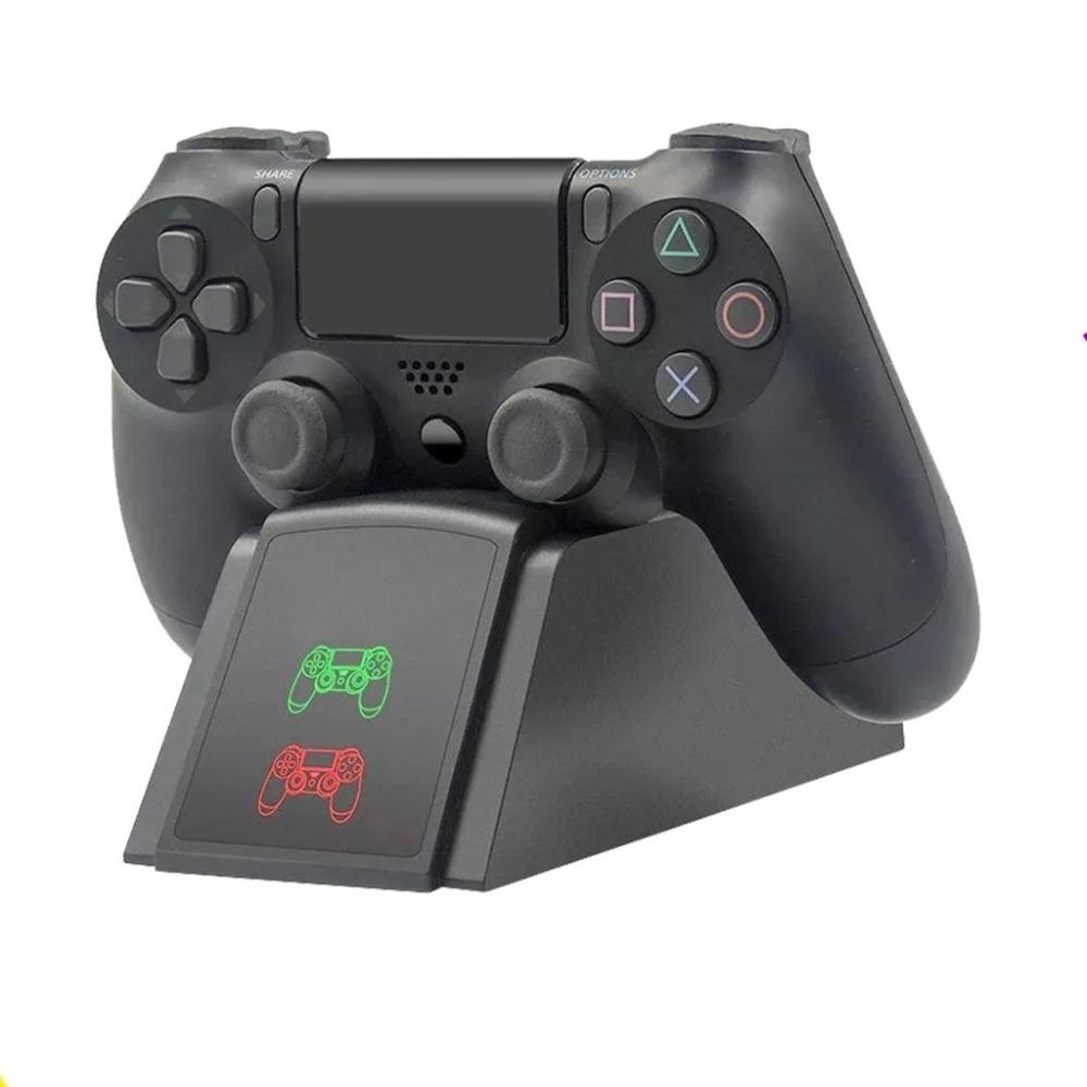 Док-станция для быстрой зарядки контроллера PS4, двойная зарядная подставка с индикатором состояния для Play Station 4/PS4 Slim/PS4 Pro