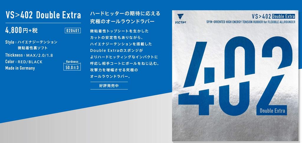 Victas Настольный теннис Накладка Мягкая VS402 Double Extra 020401 Красная Размер 1.8