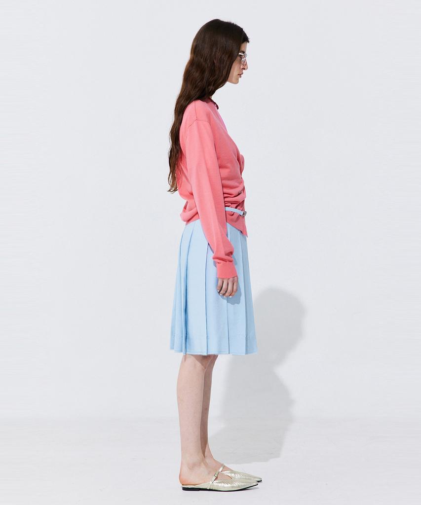 Bundercammer Raw-Cut Pleats Skirt_Light Blue