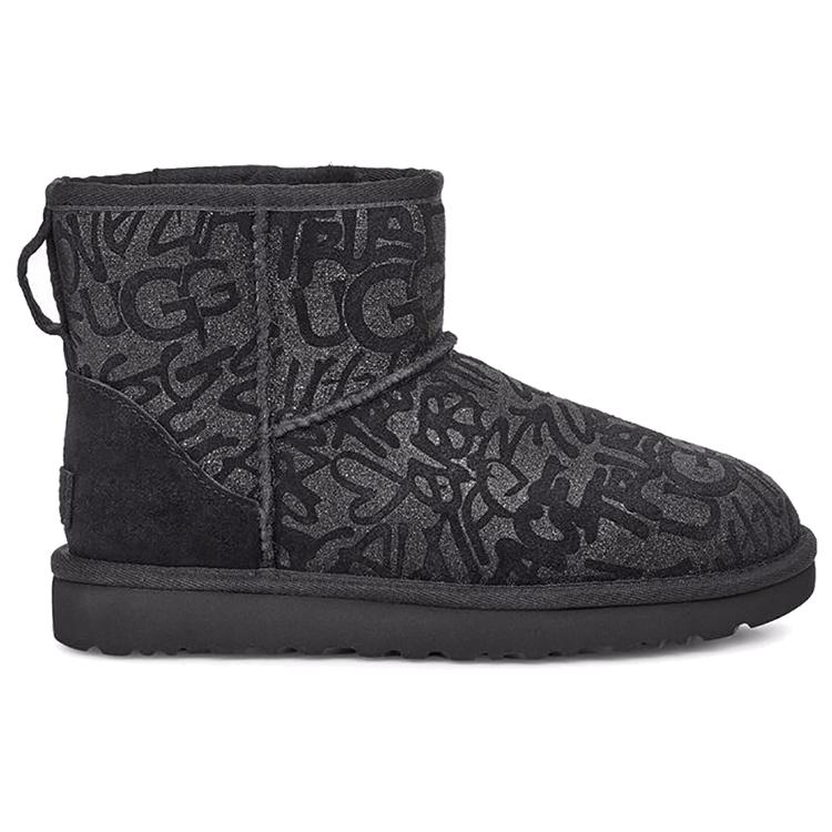 UGG Классический Мини Искрящийся Граффити Женский 1107034-ЧЕРНЫЙ