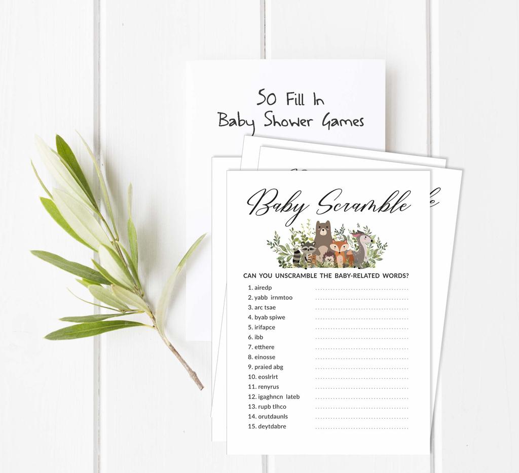 Inkdotpot Листья и Животные Набор Игр для Детского Праздника 50 Штук BabyA  AlphabetA  ABCA  Игра Гендерно Нейтральная Вечеринка