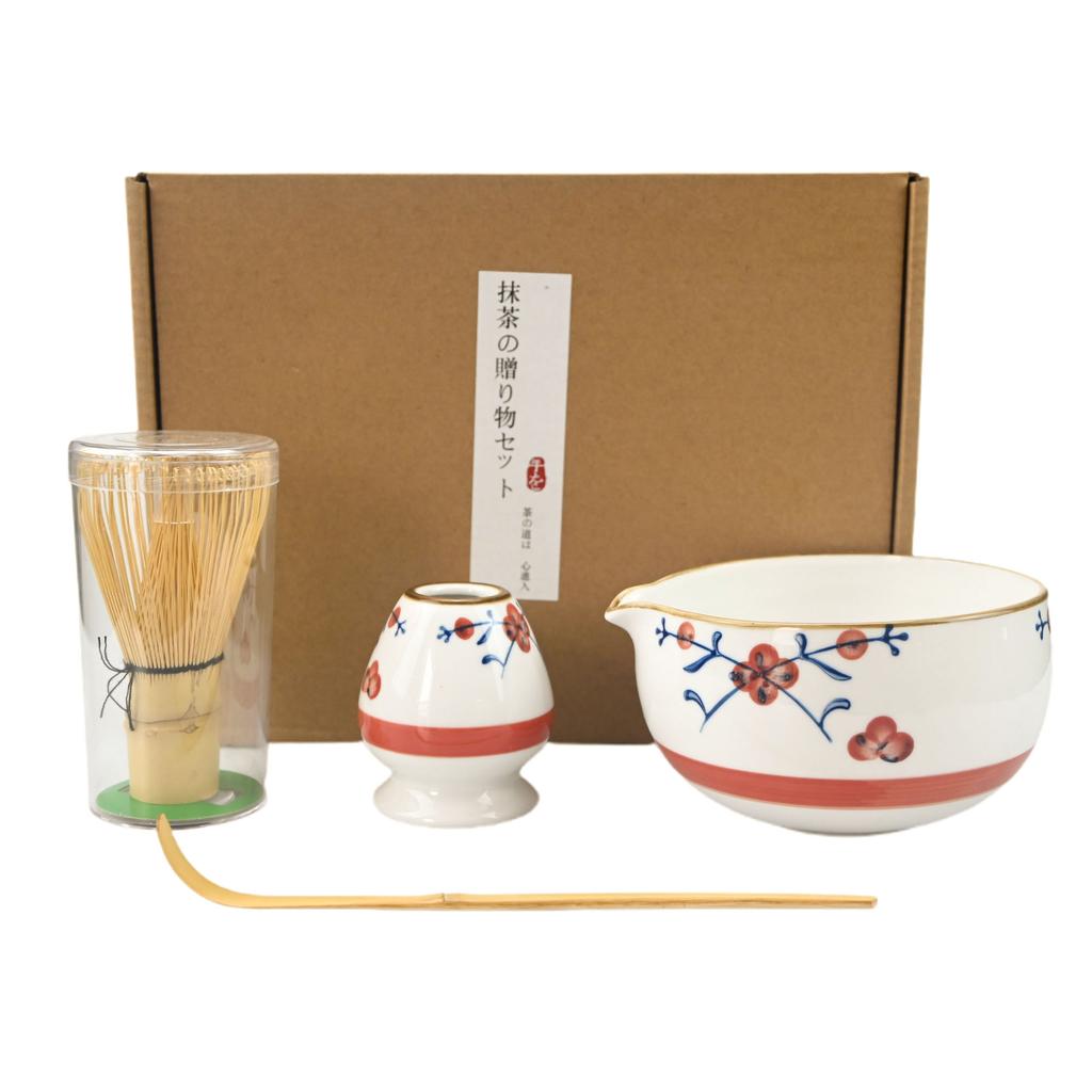 Набор для чая матча из 4 предметов, легко моющийся, с подставкой для инструментов, включая чашу, венчик, ложку, отличный подарок для церемонии, традиционный японский