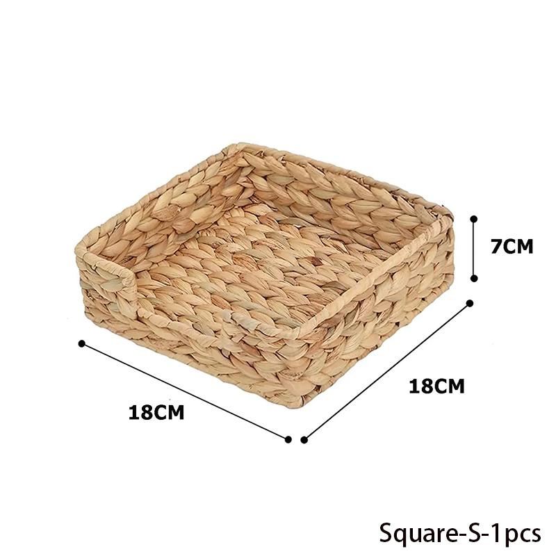 Плетеная корзина ручной работы, тканая коробка для салфеток из тыквы и травы, лоток для резервуара для туалетной воды, для кухни, домашнего офиса, хранения